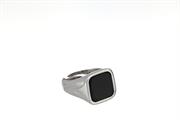 ANELLO UOMO MIGNOLO OPEN QUADRATO ONICE RODIATO ARGENTO 925