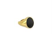 ANELLO UOMO MIGNOLO OPEN OVALE ONICE DORATO ARGENTO 925