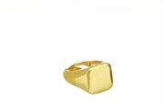 ANELLO UOMO MIGNOLO OPEN QUADRATO LISCIO DORATO ARGENTO 925