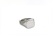 ANELLO UOMO MIGNOLO OPEN QUADRATO LISCIO RODIATO ARGENTO 925