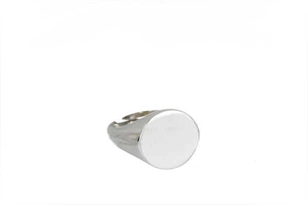 ANELLO UOMO MIGNOLO OPEN TONDO LISCIO RODIATO ARGENTO 925