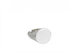 ANELLO UOMO MIGNOLO OPEN TONDO LISCIO RODIATO ARGENTO 925