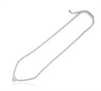 COLLANA TENNIS CUORE ACQUAMARINA cm40+5 ARGENTO 925