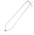 COLLANA TENNIS CUORE ROSSO cm40+5 ARGENTO 925