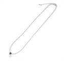 COLLANA TENNIS CUORE BLU cm40+5 ARGENTO 925