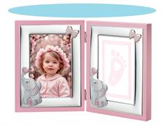 CORNICE IMPRONTA 13X18 CELESTE ELEFANTINO CUORE
