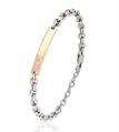 BRACCIALE ACCIAIO BICOLOR CON TARGA RAMATA E ZIRCONE