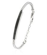 BRACCIALE ACCIAIO CON TARGA BICOLOR NERA