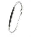 BRACCIALE ACCIAIO CON TARGA BICOLOR NERA