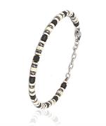 BRACCIALE ACCIAIO CON PIETRE NERE E BIANCHE