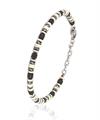 BRACCIALE ACCIAIO CON PIETRE NERE E BIANCHE