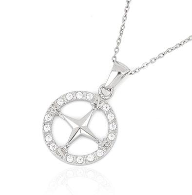 COLLANA ACCIAIO ROSA DEI VENTI ZIRCONATA