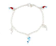 BRACCIALE BIMBO ARG BIANCO CON PENDENTI DELFINI