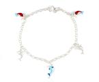 BRACCIALE BIMBO ARG BIANCO CON PENDENTI DELFINI
