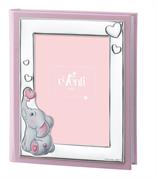 ALBUM ROSA 20X25 C/CORNICE ELEFANTINO CUORE