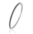 BRACCIALE TENNIS mm 3 ACCIAIO PIETRE NERE