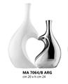 VASO CUORE cm 20X24 BIANCO E ARGENTO