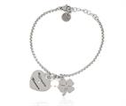 BRACCIALE ACCIAIO MAMMA CON PENDENTI E CUORE INCISO