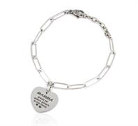 BRACCIALE ACCIAIO MAMMA CON CUORE PENDENTE INCISO