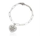 BRACCIALE ACCIAIO MAMMA CON CUORE PENDENTE INCISO