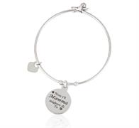 BRACCIALE ACCIAIO MAMMA RIGIDO CON PENDENTE INCISO