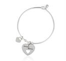 BRACCIALE ACCIAIO MAMMA RIGIDO CON CUORE PENDENTE INCISO
