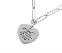 COLLANA ACCIAIO MAMMA CON CUORE INCISO