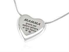 COLLANA ACCIAIO MAMMA CON CUORE INCISO