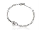 BRACCIALE ACCIAIO MAMMA PALLINATO CON CUORE INCISO