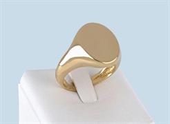 ANELLO UOMO OVALE LISCIO DORATO APERTO IN ARGENTO 925