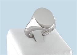ANELLO UOMO OVALE LISCIO RODIATO APERTO IN ARGENTO 925