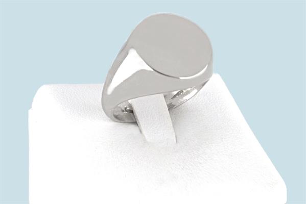 ANELLO UOMO TONDO LISCIO RODIATO APERTO IN ARGENTO 925