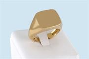 ANELLO UOMO QUADRATO LISCIO DORATO APERTO IN ARGENTO 925