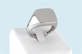 ANELLO UOMO QUADRATO LISCIO RODIATO APERTO IN ARGENTO 925