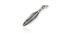 CIONDOLO PIUMA 2.5cm IN ARGENTO BRUNITO 925