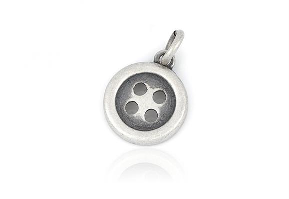 CIONDOLO BOTTONE 1cm IN ARGENTO BRUNITO 925