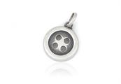 CIONDOLO BOTTONE 1cm IN ARGENTO BRUNITO 925