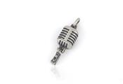 CIONDOLO MICROFONO VINTAGE 2cm IN ARGENTO BRUNITO 925
