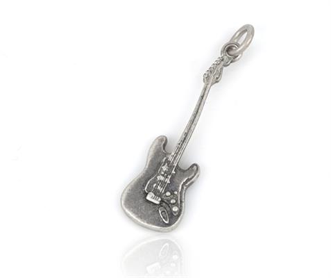 CIONDOLO CHITARRA ELETTRICA 3cm IN ARGENTO BRUNITO 925