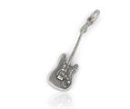 CIONDOLO CHITARRA ELETTRICA 3cm IN ARGENTO BRUNITO 925