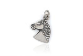 CIONDOLO TESTA DI CAVALLO 2cm IN ARGENTO BRUNITO 925