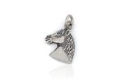 CIONDOLO TESTA DI CAVALLO 2cm IN ARGENTO BRUNITO 925