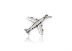 CIONDOLO AEREOPLANO 2cm IN ARGENTO BRUNITO 925