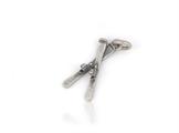 CIONDOLO COPPIA DI SCI 2cm IN ARGENTO BRUNITO 925