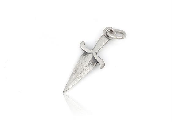 CIONDOLO PUGNALE 2.5cm IN ARGENTO BRUNITO 925