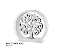 ANELLO BIANCO cm 9 CON ALBERO DELLA VITA ARGENTATO