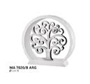 ANELLO BIANCO cm 9 CON ALBERO DELLA VITA ARGENTATO