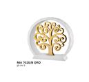 ANELLO BIANCO cm 9 CON ALBERO DELLA VITA DORATO