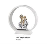 ANELLO BIANCO cm9 CON CAPPELLO CRESIMA ARGENTATO