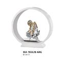 ANELLO BIANCO cm9 CON CAPPELLO CRESIMA ARGENTATO